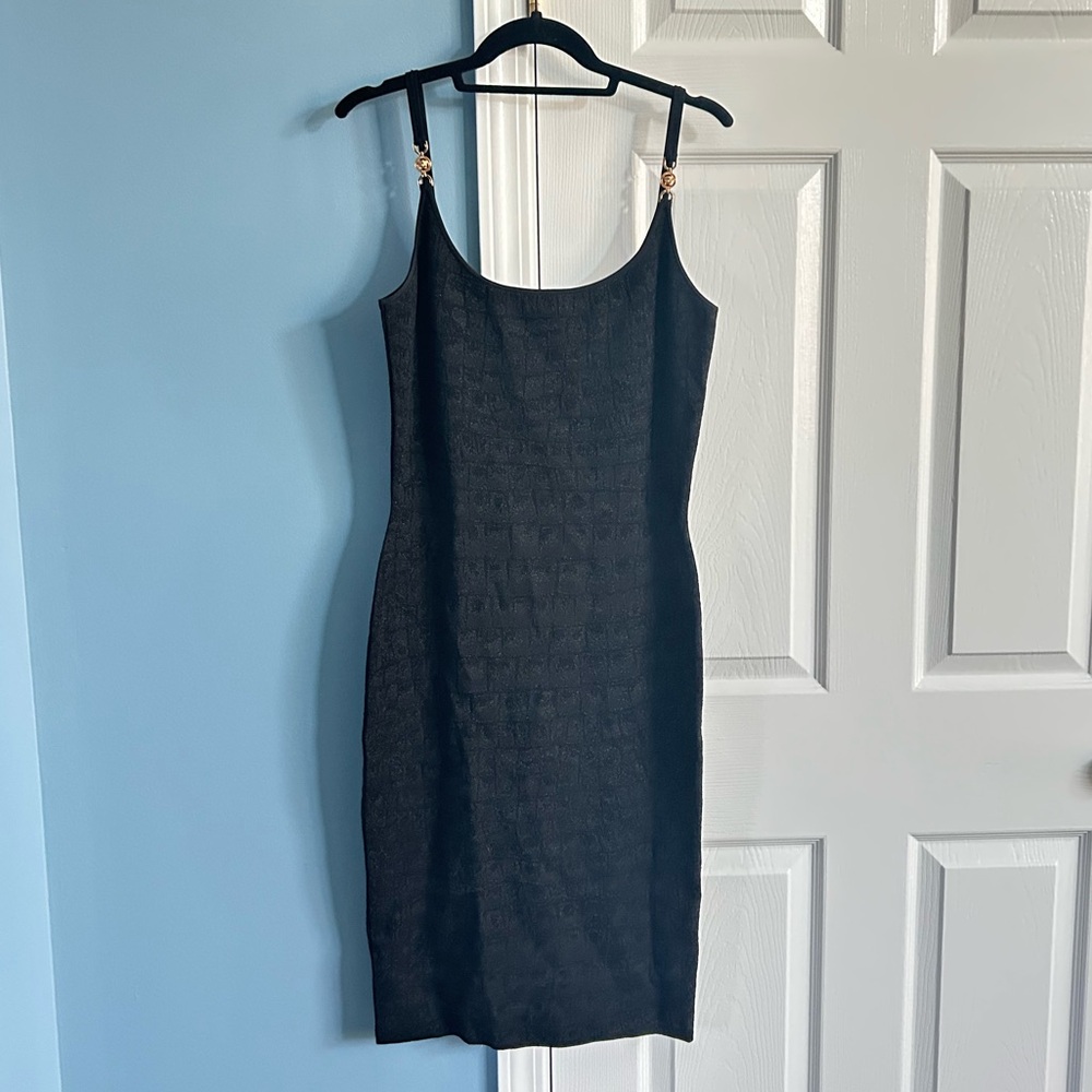 Versace Croc-Jacquard Knit Mini Dress